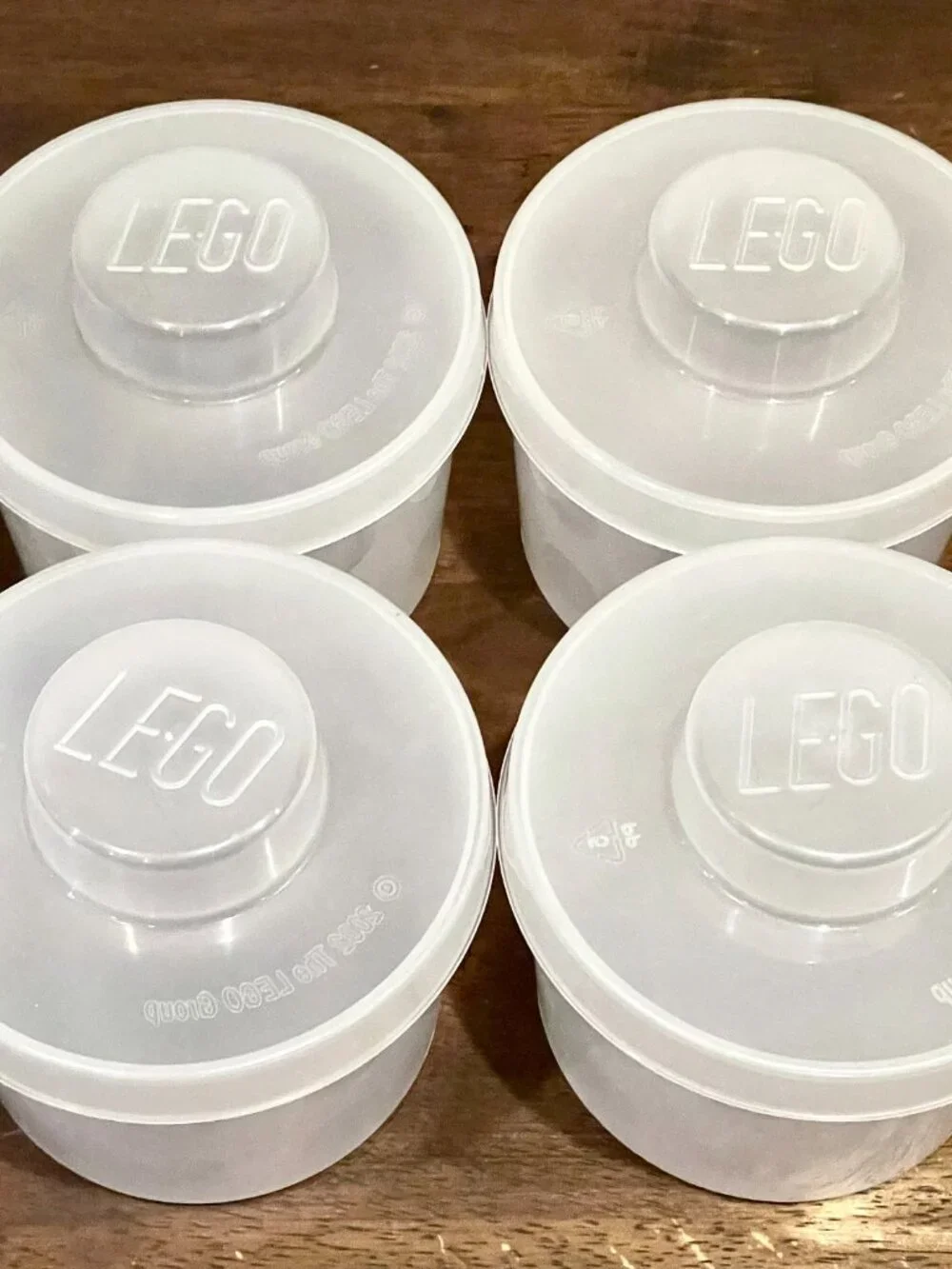 LEGO Pick A Brick Cups with Lids 2 Large + 4 Small Clear Container